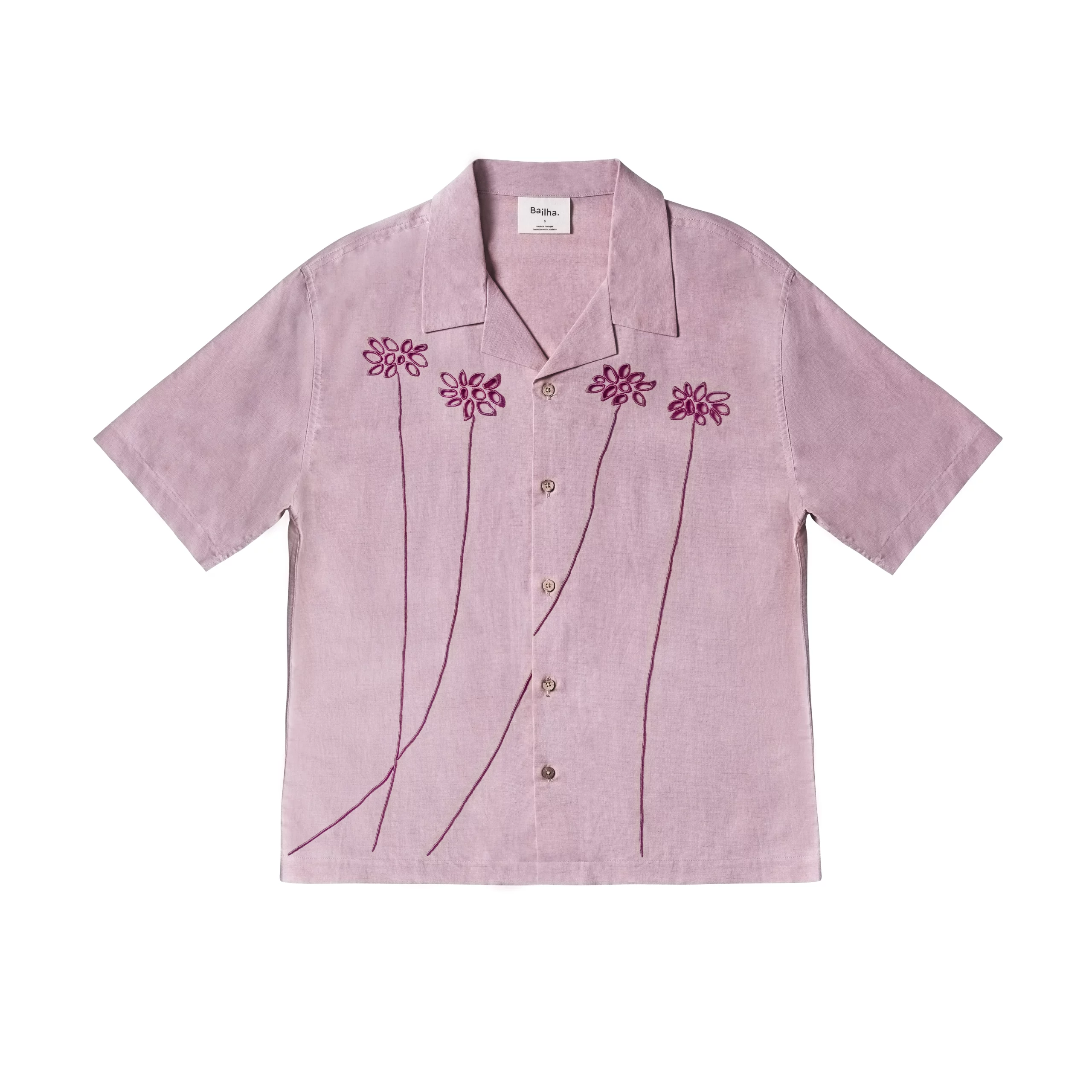 Camisa de linho Arméria com bordado madeira