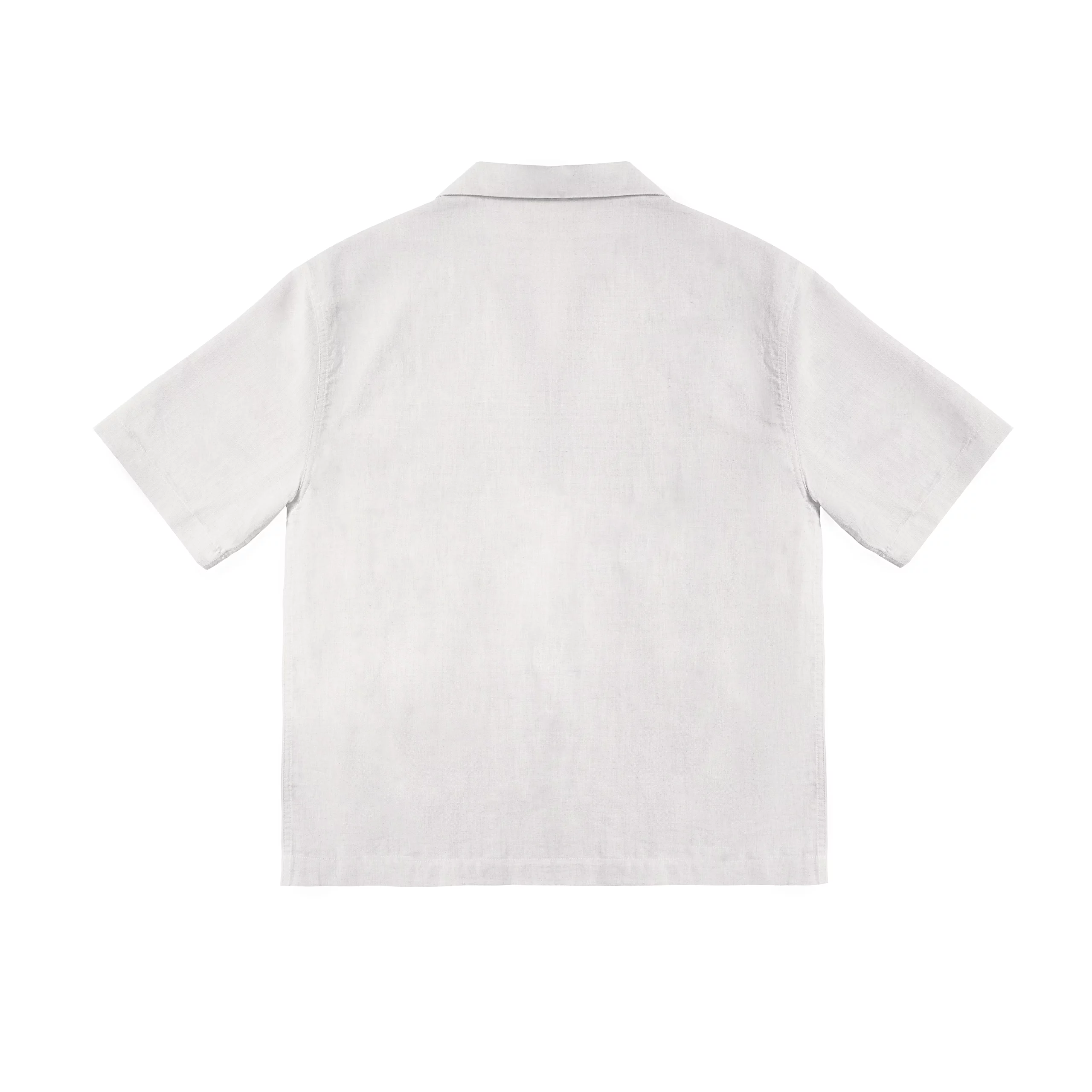 Camisa de linho bege com bordado madeira