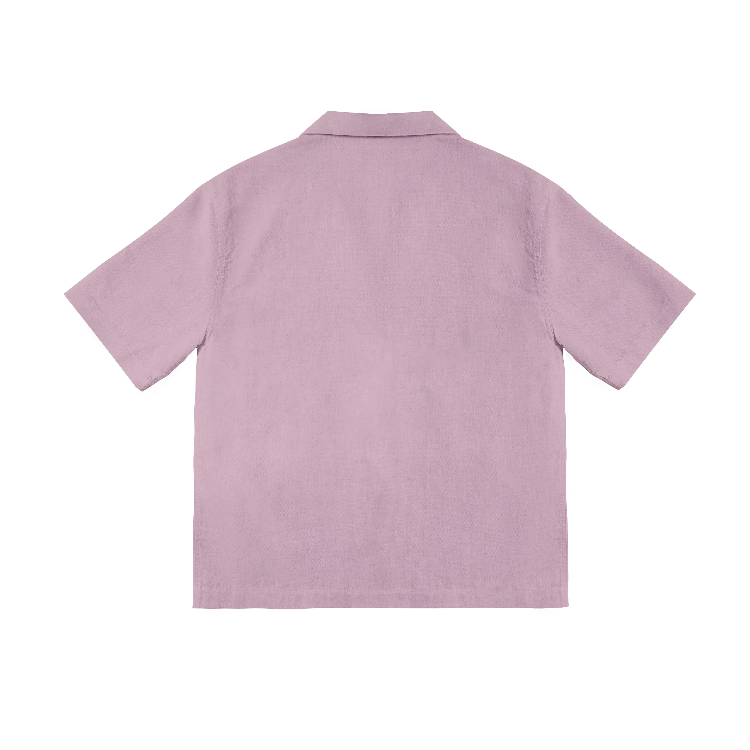 Camisa de linho rosa com bordado madeira
