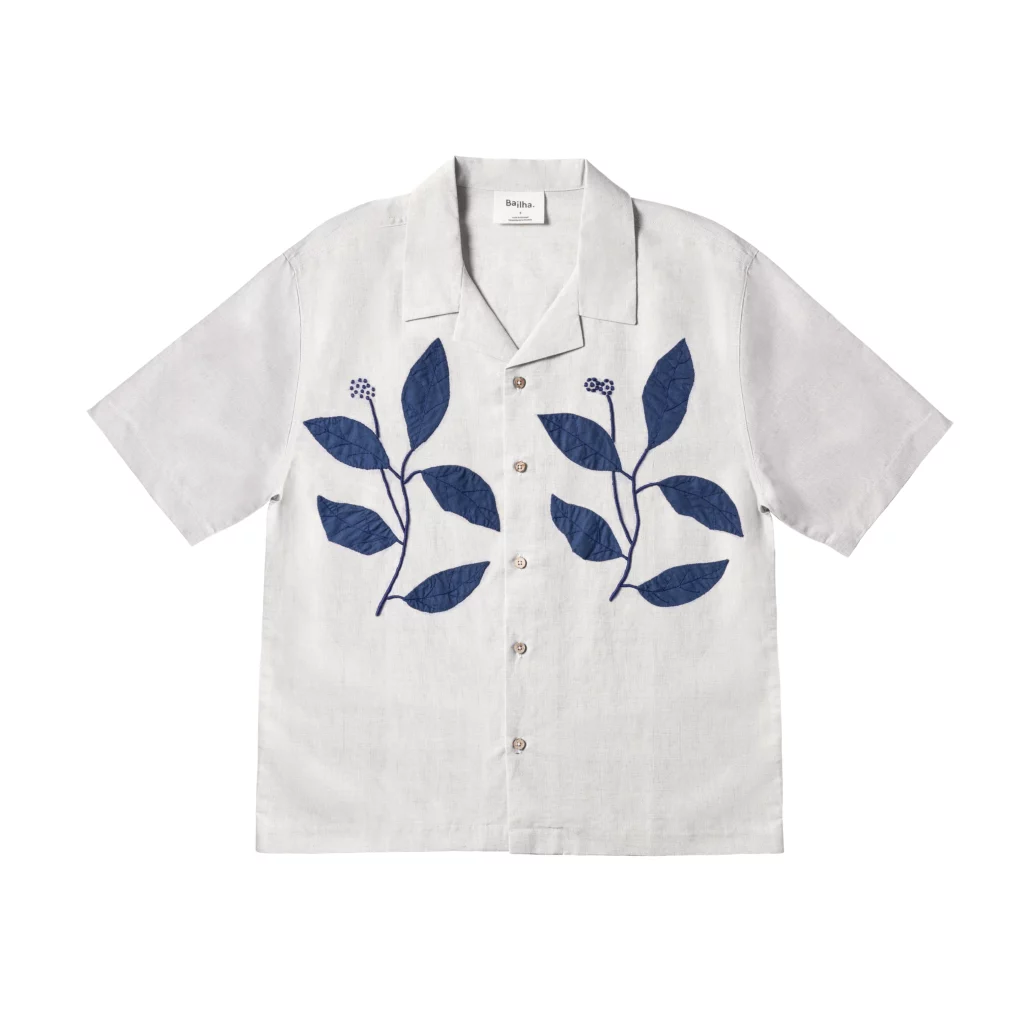 Camisa de linho Til com bordado madeira